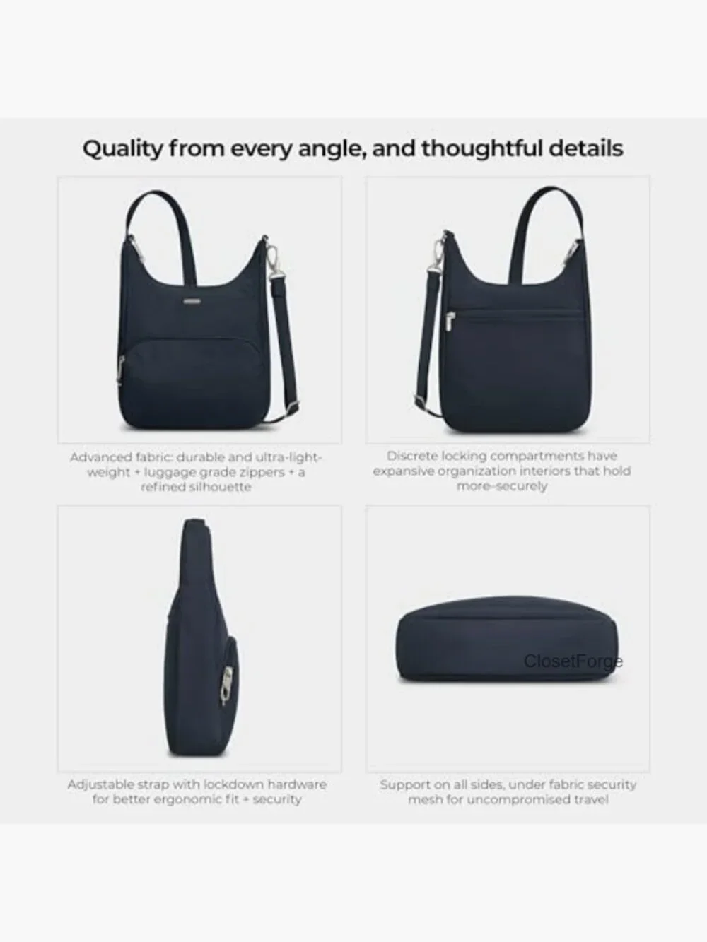 Anti-Theft Messenger Bag with RFID Blocking & Slash-Resistant Straps